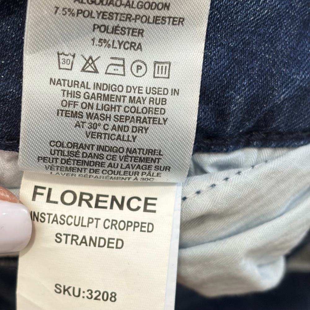 DL1961 Florence Instasculpt Cropped Stranded Jeans - Picture 5 of 9